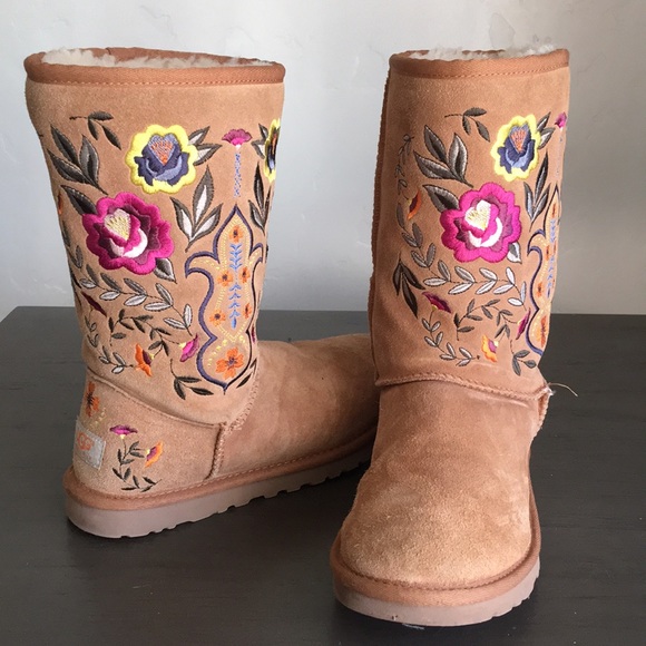 UGG Shoes - Floral embroidery UGG boots